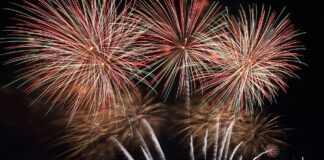 Espectáculo de fuegos artificiales en la Gran Fira de València