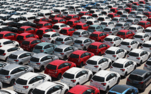 parking-coches-rojos-y-blancos