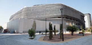 Vista del nuevo parque junto al Roig Arena en Valencia