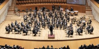 Concierto de la Banda Simfònica Municipal de València en el Palau de la Música.