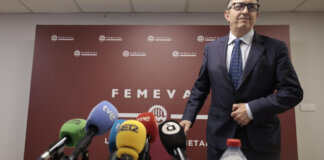 El presidente de la Federación Empresarial Metalúrgica Valenciana (Femeval), Vicente Lafuente, este viernes.