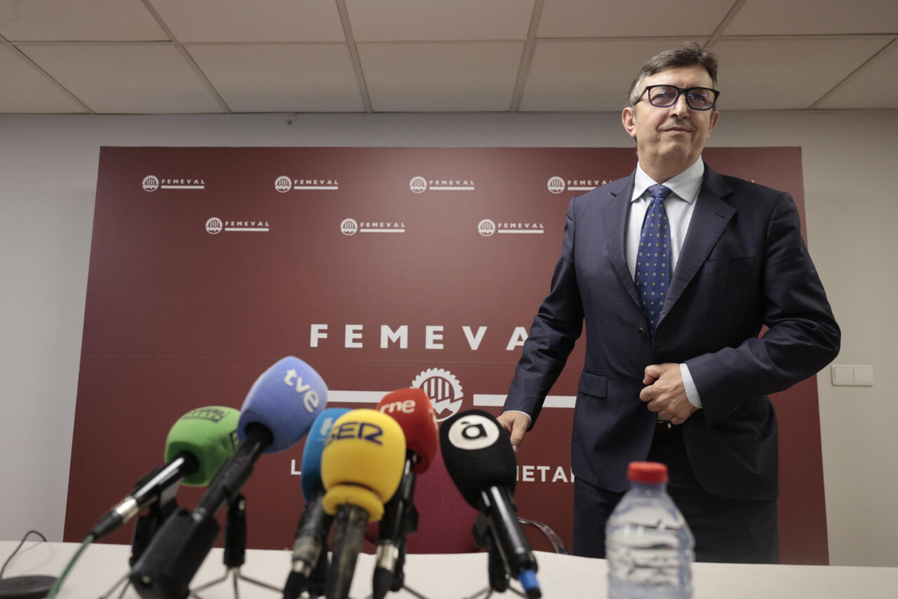 El presidente de la Federación Empresarial Metalúrgica Valenciana (Femeval), Vicente Lafuente, este viernes.
