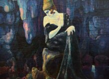 La Generalitat refuerza el patrimonio artístico con la compra de tres obras para el Museo de Bellas Artes de València Pintura de mujer en cueva con vestido oscuro y fondo colorido
