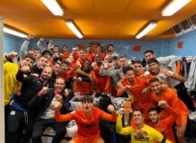 El Torrent CF celebra su clasificación a la segunda ronda de la Copa del Rey.