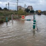 Inundación en Massamagrell tras la DANA Alice con señal de túnel cerrado