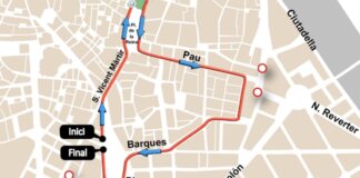 Mapa del dispositivo de tráfico para el 9 de Octubre en Valencia