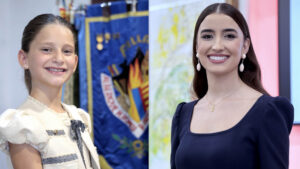 Marta Mercader y Carmen Prades, falleres majors de València 2026 sonriendo