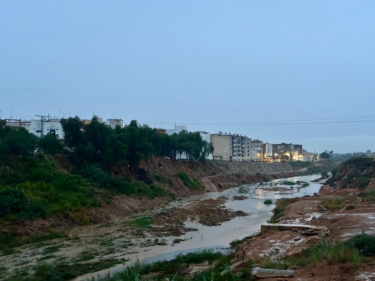 Vista del barranco del Poyo tras lluvias torrenciales