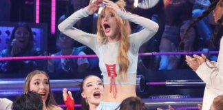 Lucía Casani celebrando su victoria en Operación Triunfo con emoción.