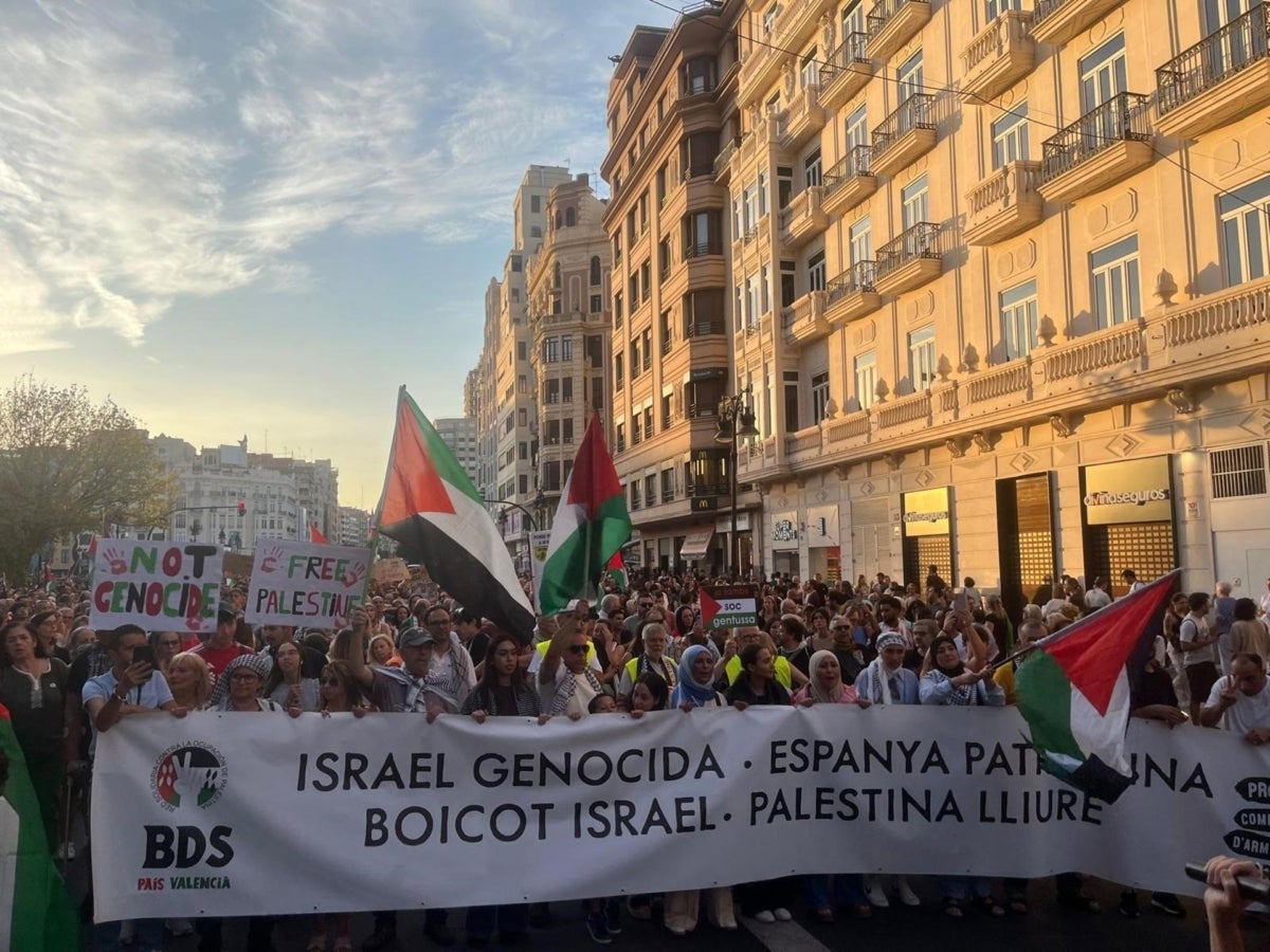 manifestación valencia pro Palestina