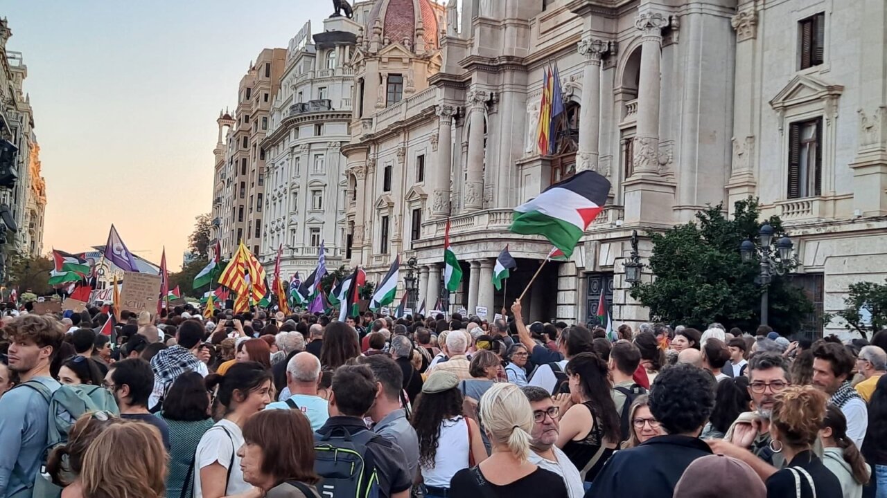 manifestación Valencia pro Palestina