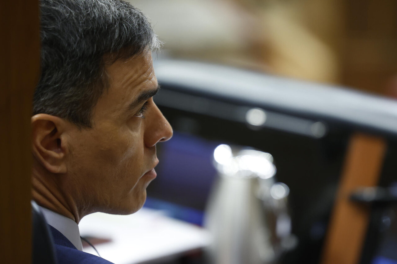 Pedro Sánchez durante la comisión de investigación sobre la DANA en el Congreso