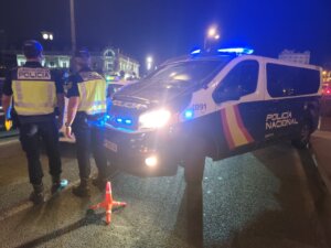 Policía Nacional en Valencia durante la noche de Halloween