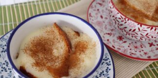 Sopa de Alcàsser servida en cuencos decorativos con canela