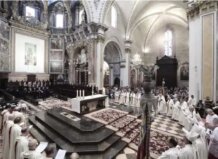 Ceremonia religiosa en la Catedral de Valencia durante el Te Deum