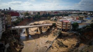 Vista de los daños causados por inundaciones en Torrent, Valencia.