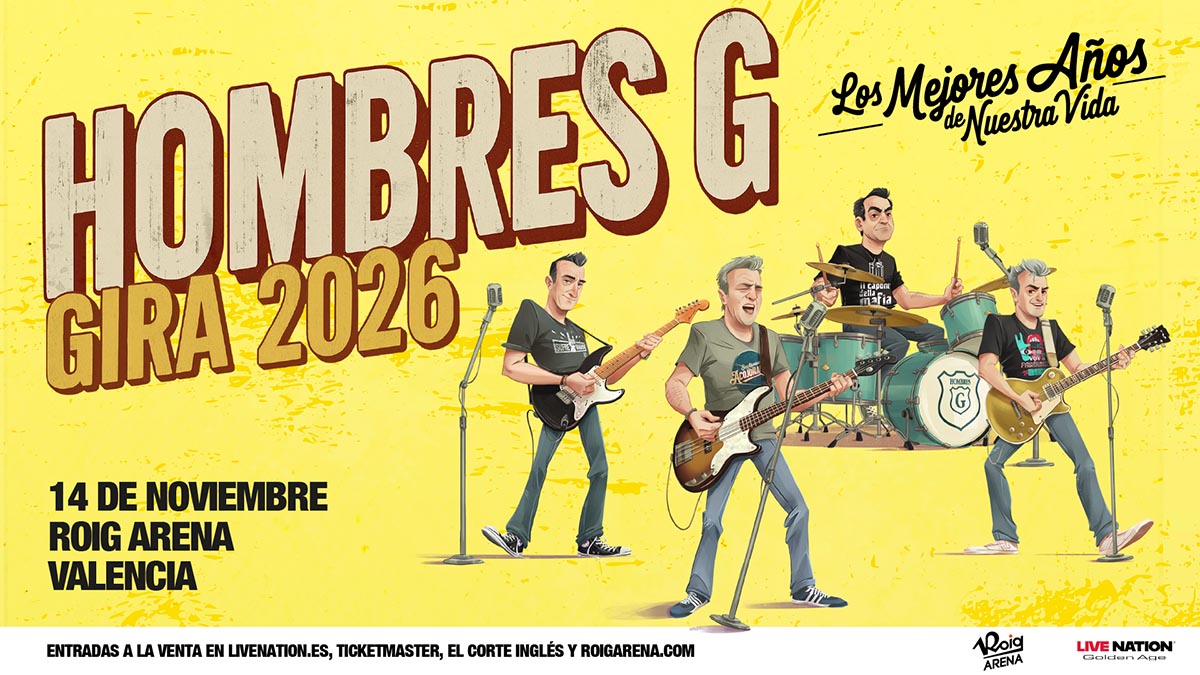 Cartel del concierto de Hombres G en Roig Arena