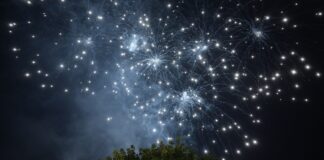 Fuegos artificiales iluminando el cielo nocturno en València