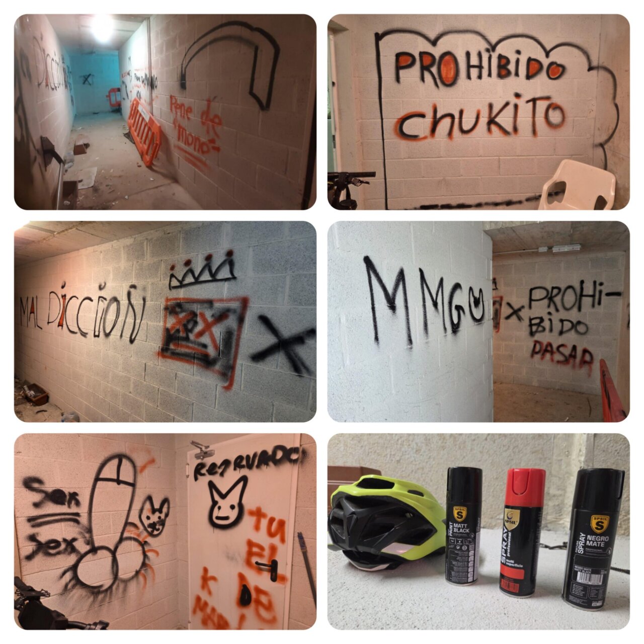 Grafitis en las paredes de una piscina descubierta en Alboraya