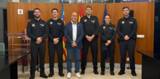 Cuatro nuevos agentes de la Policía Local de Massamagrell en su ceremonia de incorporación