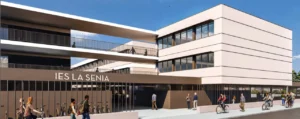 Diseño del nuevo IES La Sènia en Paiporta con estudiantes y bicicletas