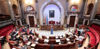 Vista del pleno del Ayuntamiento de Valencia durante una sesión ordinaria