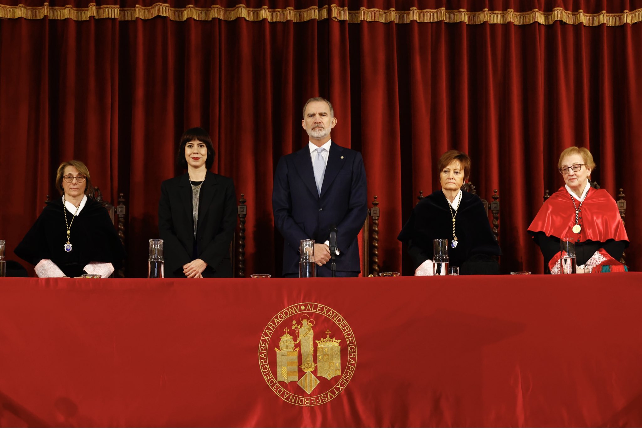 El rey Felip VI presidiendo el acto de apertura del curso universitario en Valencia.