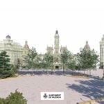 Renderizado de la reurbanización de la plaza del Ayuntamiento de Valencia