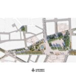Plano de la reurbanización de la plaza del Ayuntamiento en Valencia