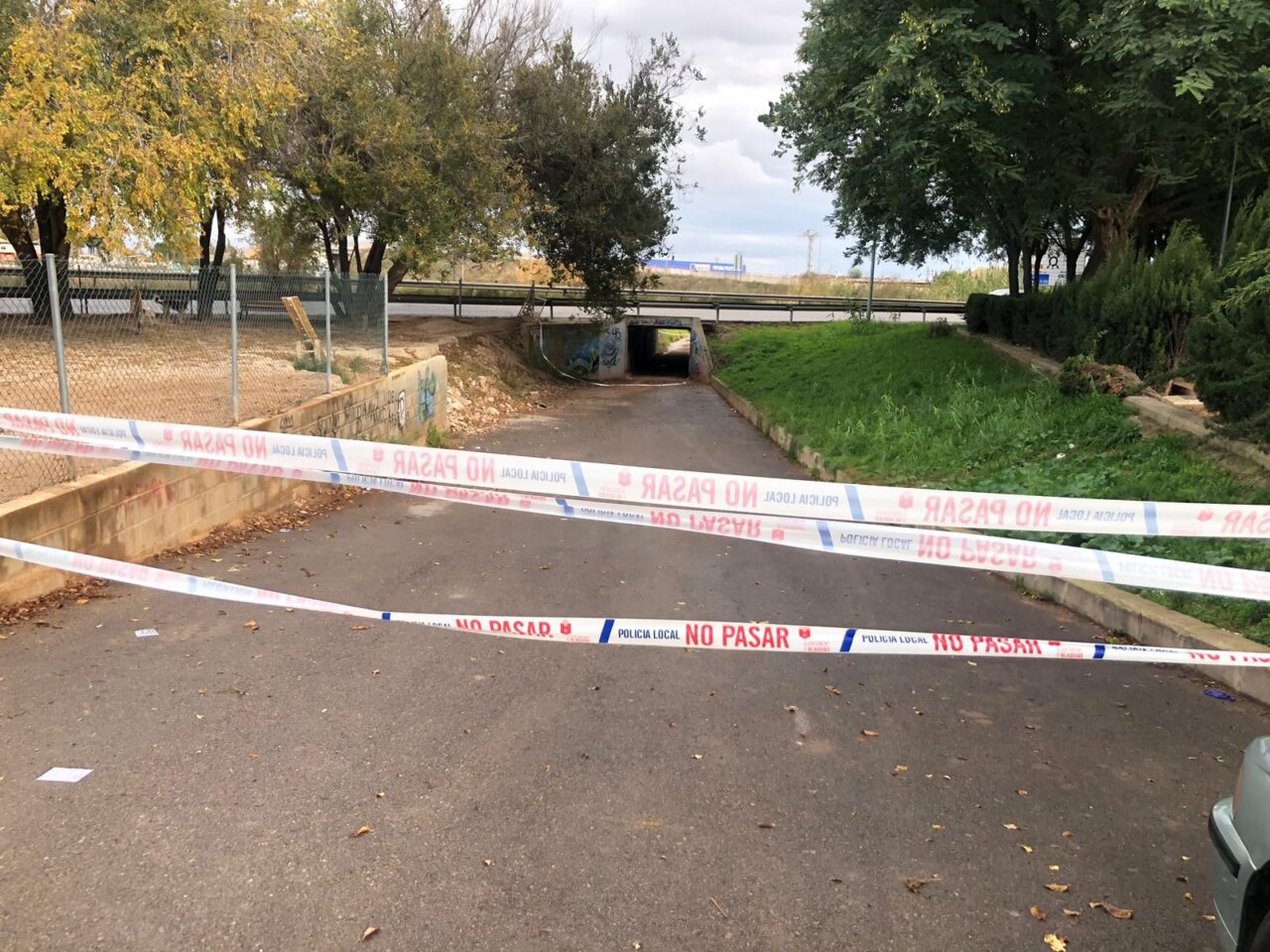 Paso inferior cerrado en Alaquàs por riesgo de lluvias intensas