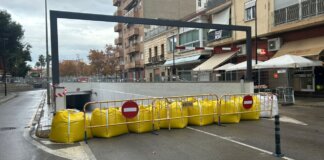 Barreras de protección en Aldaia ante lluvias torrenciales.