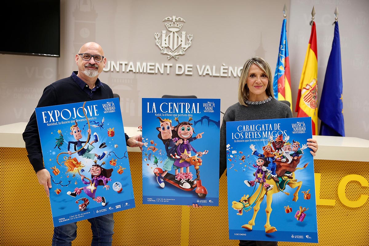 Presentación de la Cabalgata de Reyes Magos en Valencia con carteles