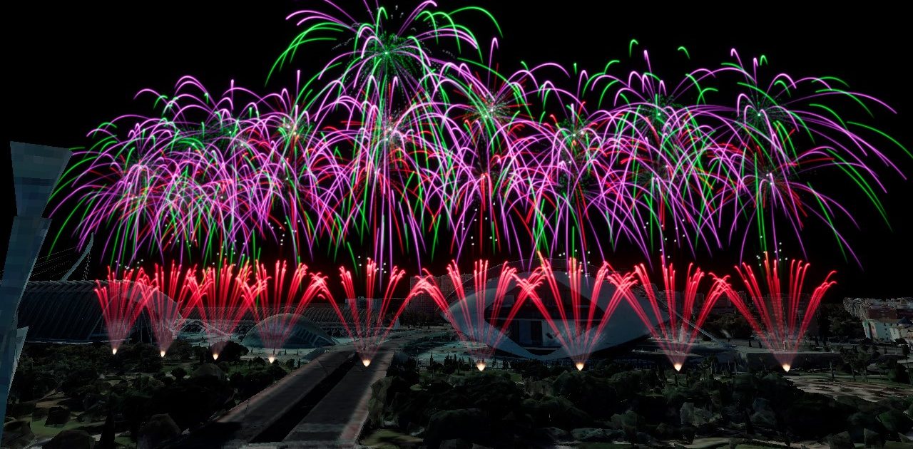 Espectacular castillo de fuegos artificiales en València