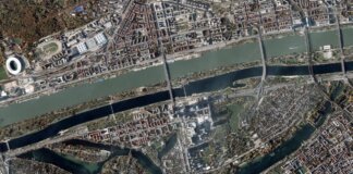 Vista satelital de Viena mostrando expansión urbana y áreas verdes