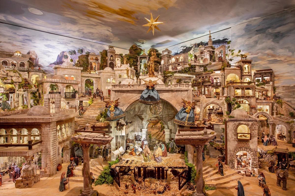 Pesebre monumental de la Falla Regne de València en el concurso de pesebres.