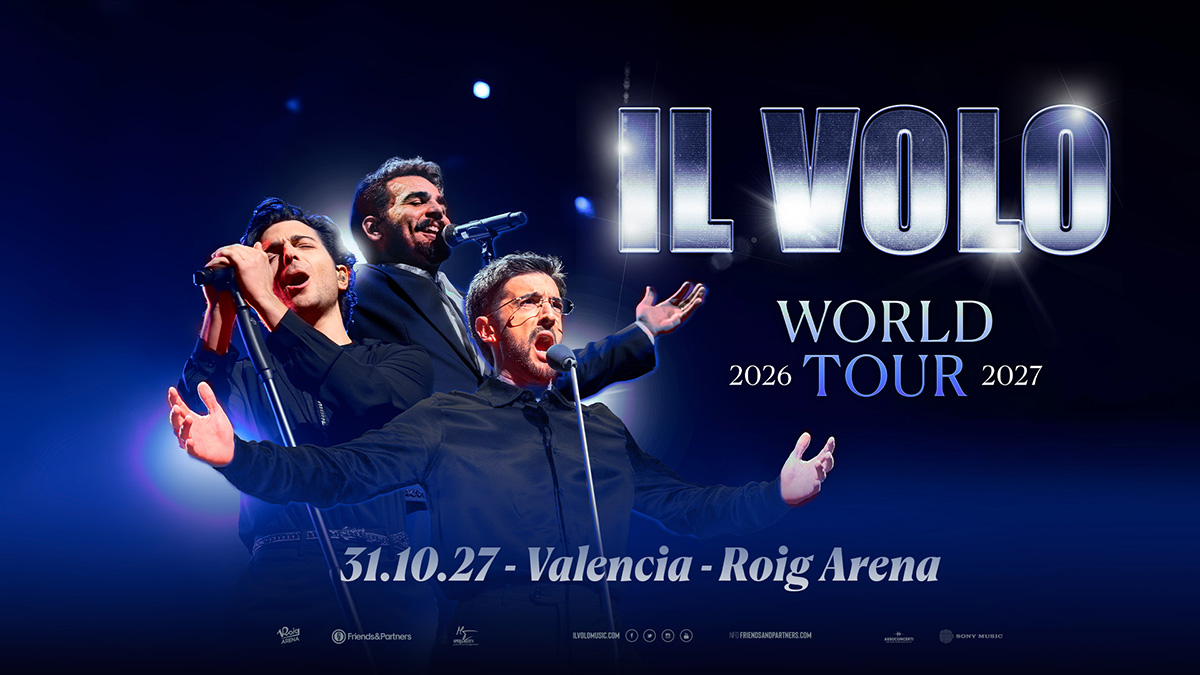 Il Volo actuando en el Roig Arena de Valencia en 2027