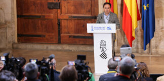 Juanfran Pérez Llorca durante su toma de posesión en el Consell