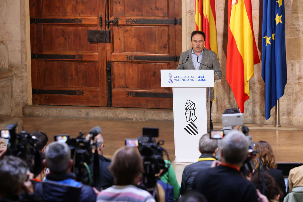 Juanfran Pérez Llorca durante su toma de posesión en el Consell