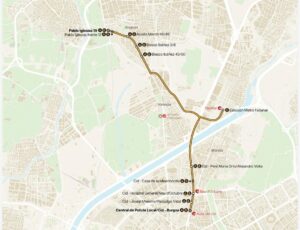 Mapa de la línea de autobús de Alaquàs a Faitanar