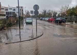Imagen de una calle inundada en Albal durante las lluvias de diciembre.