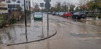 Imagen de una calle inundada en Albal durante las lluvias de diciembre.