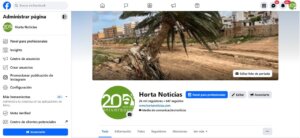 Captura de pantalla de la página de Facebook de Horta Noticias