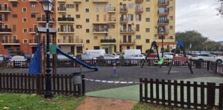 Parque infantil cerrado en Alboraya debido a fuertes lluvias