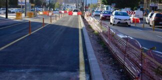 Obras de reurbanización en las avenidas de Giorgeta y Pérez Galdós en València