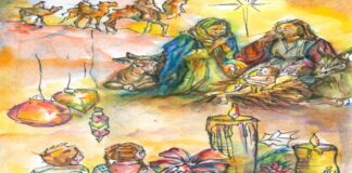 La tarjeta navideña ganadora del concurso de mayores resalta la creatividad de los participantes.