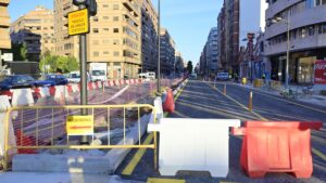 Obras de reurbanización en las avenidas Pérez Galdós y Giorgeta en Valencia