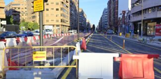 Obras de reurbanización en las avenidas Pérez Galdós y Giorgeta en Valencia
