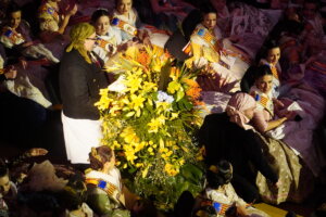 Exaltación de Carmen Prades como Fallera Mayor de Valencia en el Palau de la Música.