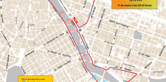 Mapa del recorrido de la carrera 10K Ibercaja en Valencia