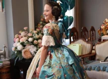 Marta Mercader con su espolín azul cristalino en el Palau de la Música